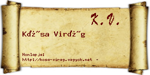 Kósa Virág névjegykártya